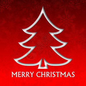 插画圣诞圣诞快乐插画与圣诞树和雪花 假期 快乐的 一月 庆典背景
