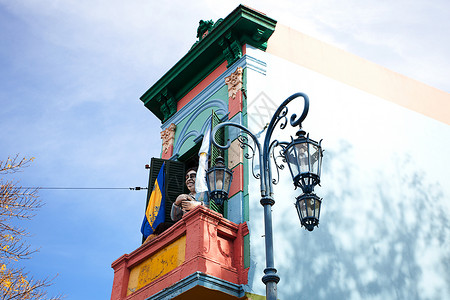布宜诺斯艾利斯La Boca街区的多彩建筑 Ar高清图片