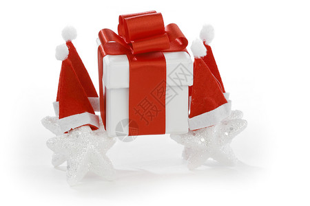 圣诞老人星圣诞星 展示 庆祝 装饰风格 盒子 周年纪念日 庆典 丝带 问候语背景