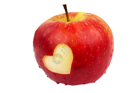 新鲜苹果之心 情人节的主题之一背景图片