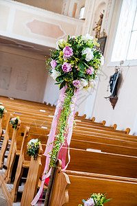 教堂的婚礼装饰背景图片