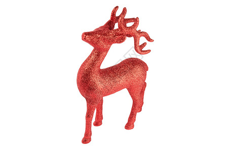 红色圣诞驯鹿权利高星形视图高清图片