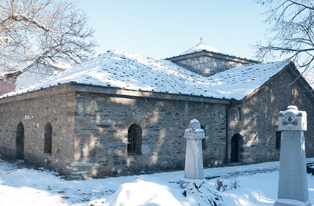 旧教堂 老的 传统文化 建筑外观 阿斯图里亚斯 基督教 石头 天主教 比利亚维西奥萨背景图片