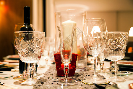 家里的美餐桌布置 圣诞装饰 用餐 摄影 感恩 勺子背景图片