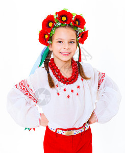 乌克兰女童小乌克兰女孩 文化 衣服 女性 美丽童年高清图片素材