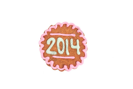 孤立在白色上的2014年自制饼干 小吃 食物手工制作的高清图片素材