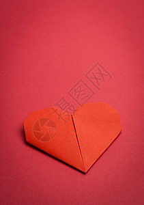 折纸心脏 庆典 情感 卡片 快乐的 红色的 浪漫的背景图片