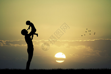 父亲和儿子 自然 孩子 力的 男人 母亲 幸福 快乐的背景图片