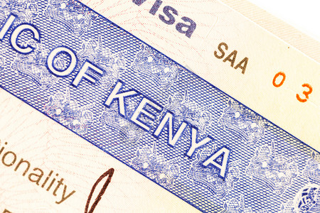 肯尼亚签证 邮票 合法的 外国的 国籍 控制 旅行 游客移民高清图片素材