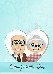 祖父母日 插图 家庭 老的 庆典 父亲 快乐的 祖父母节背景图片