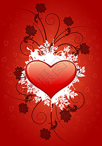 情人卡 浪漫 问候语 华丽的 红色的 花的背景图片