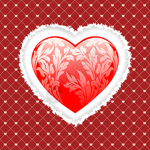 红价物心脏和花纹型式的红价心 红色的 天 假期背景图片