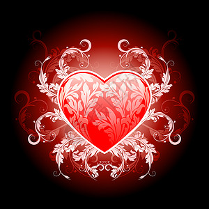 红价物心脏和花纹型式的红价心 插图 花的背景图片