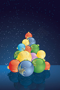 圣诞树 装饰品 程式化 冬天 红色的 假期 圣诞舞会 季节 绿色的背景图片