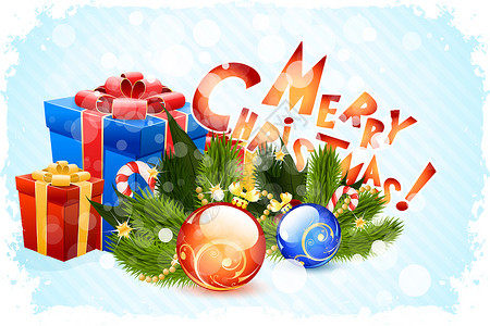格朗吉圣诞卡 充满活力的 假期 礼物 糖果 盒子背景图片