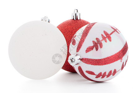 红白装饰球Christmas 装饰球 闪亮的 季节 玻璃背景