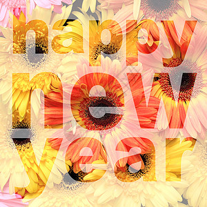 新的一年 假期 花 小写 字体 快乐的 巴伯顿 字母 幸福背景图片