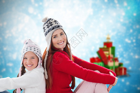 母亲和女儿的复合形象 计算机绘图 女孩 喜庆的 爱 快乐假期高清图片素材