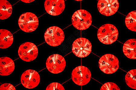 中国红灯笼装饰 唐人街 红色的 节日 龙 假期 农历新年背景图片
