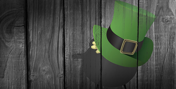 妖精帽综合图象 帽子 镶木地板 橡木 绿色的 爱尔兰背景图片