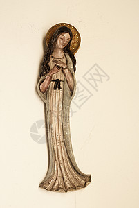 圣母玛丽陶瓷图 基督教 处女 宗教的 宗教 天主教的背景图片