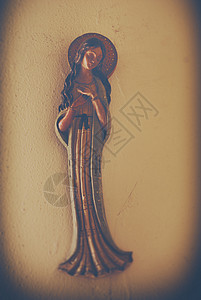 圣母玛丽陶瓷图 陶瓷制品 基督教 处女 数字 天主教的 神圣的背景图片