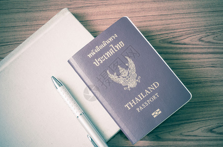 泰籍护照 移民 教科书 泰国 卡片 假期 现金旅行高清图片素材