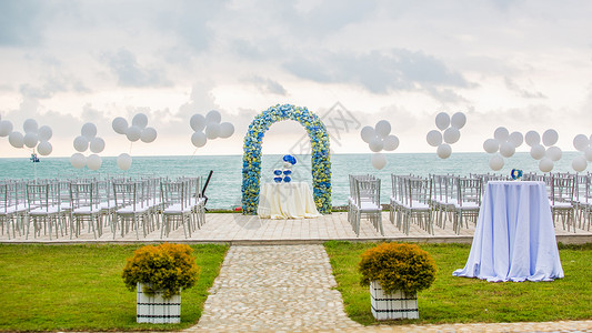 婚礼海滩海滩结婚礼堂 新娘 天空 浪漫的 婚姻 海洋 竹子背景