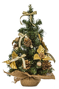 白色背景的圣诞树装饰品 植物 白色的 圆圈 球松树高清图片素材