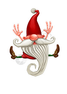 圣诞精灵快乐 跳 圣诞节 插图 圣诞老人 乐趣 圣诞老人助手背景图片