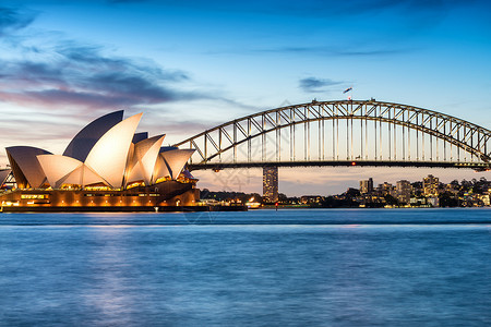 SYDNEY - 2015年10月12日 悉尼歌剧院 桥 全景背景图片