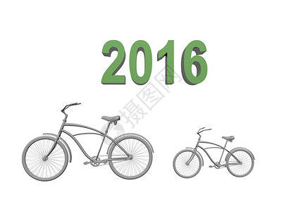 新年快乐 骑自行车3D 庆祝 十二月 绿色的 插图背景图片