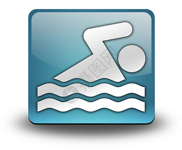 游泳池图标图标 按钮 平方图游泳 竞赛 游泳池 游泳者 标识 运动的背景
