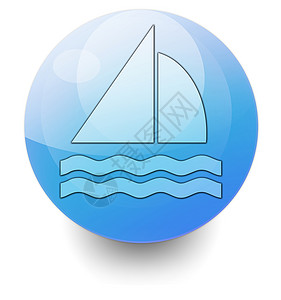 图标 按钮 象形图航行 帆 徽标 休闲的 插图 标识图片