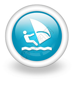 水上运动图标图标 按钮 平方图风浪 风帆冲浪者 象形文字 假期 指示牌 水上运动背景