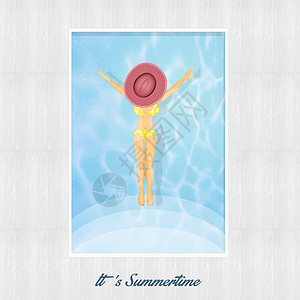 现在是夏天 假期 插图 晒黑 乐趣 游泳池 日光浴图片