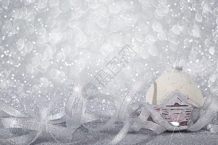 圣诞节装饰 花环 丝带 庆典 闪光 家 新年背景图片