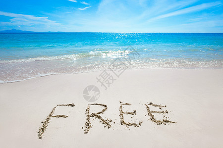 沙沙海滩上的免费文字背景图片