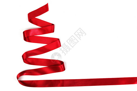 丝带圣诞树 假期 红色的 白色的 装饰品 庆典背景图片