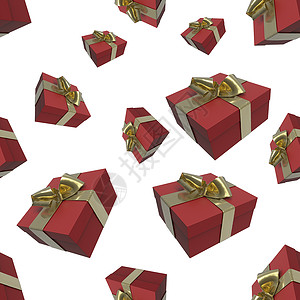 彩色和条纹红箱 有礼品 在白色背景上绑弓 3d 显示无缝图案背景 奢华 包装背景图片