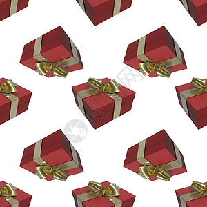 彩色和条纹红箱 有礼品 在白色背景上绑弓 3d 显示无缝图案背景 庆典 卡片背景图片