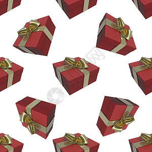 彩色和条纹红箱 有礼品 在白色背景上绑弓 3d 显示无缝图案背景 季节 购物背景图片
