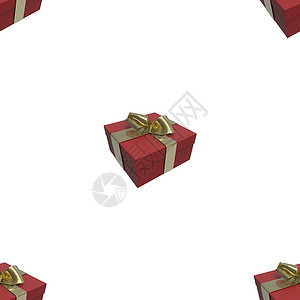 彩色和条纹红箱 有礼品 在白色背景上绑弓 3d 显示无缝图案背景 盒子 节日背景图片