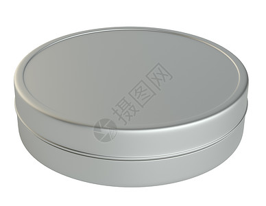 白色背景上的金属圆框 包装 3d插图 3d渲染 配饰 灰色的背景