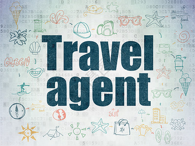 数字数据纸背景上的假期概念旅行社背景图片