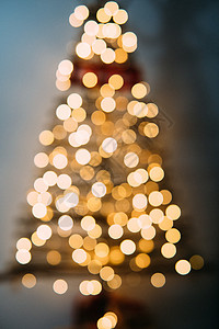 圣诞树失焦 礼物 金子 季节 背景虚化 灯笼 温暖的 柔软度 圆圈背景图片