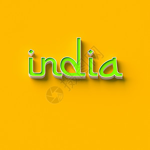 返场促销字体3D 渲染单词 indi 文化 旅行 精神 卡片背景