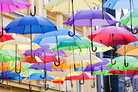 彩色雨伞 欧洲 阳伞 遮阳棚 建筑 旅游图片