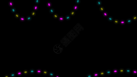 在黑色背景上闪烁的圣诞灯 3d 渲染 闪亮的背景图片