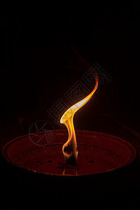 蜡烛火焰紧贴在黑暗背景上 引人注意的火焰体型 温暖的背景图片